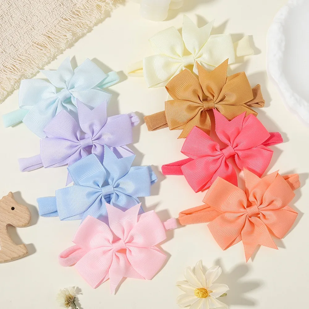 

4pcs/set Girl's Headband, Cute Bow Headband, Suitable for Babies and Children's Daily Wear Decoration, Baby Baptism Headband