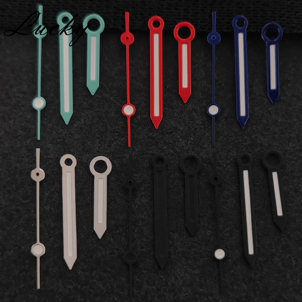 High Quality NH35 NH36 Hands Green Luminous Silver Black Red Blue Watch Hands Fit NH34/NH35/NH36/4R/7S Movement Watches Pointers