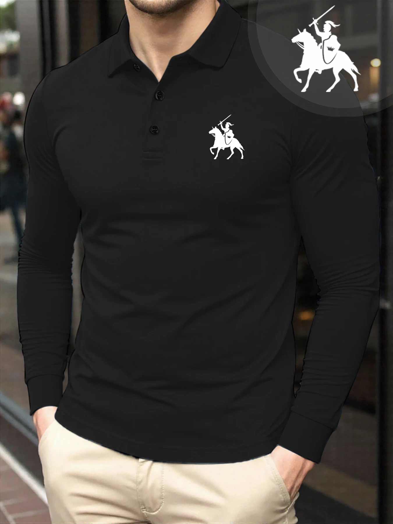 

Soldiers Set Out For Battle Print T Shirt Man Soft Culture Polo Shirts Casual Turn-Down Collar T-Shirt Comfy Sport Long Sleeve