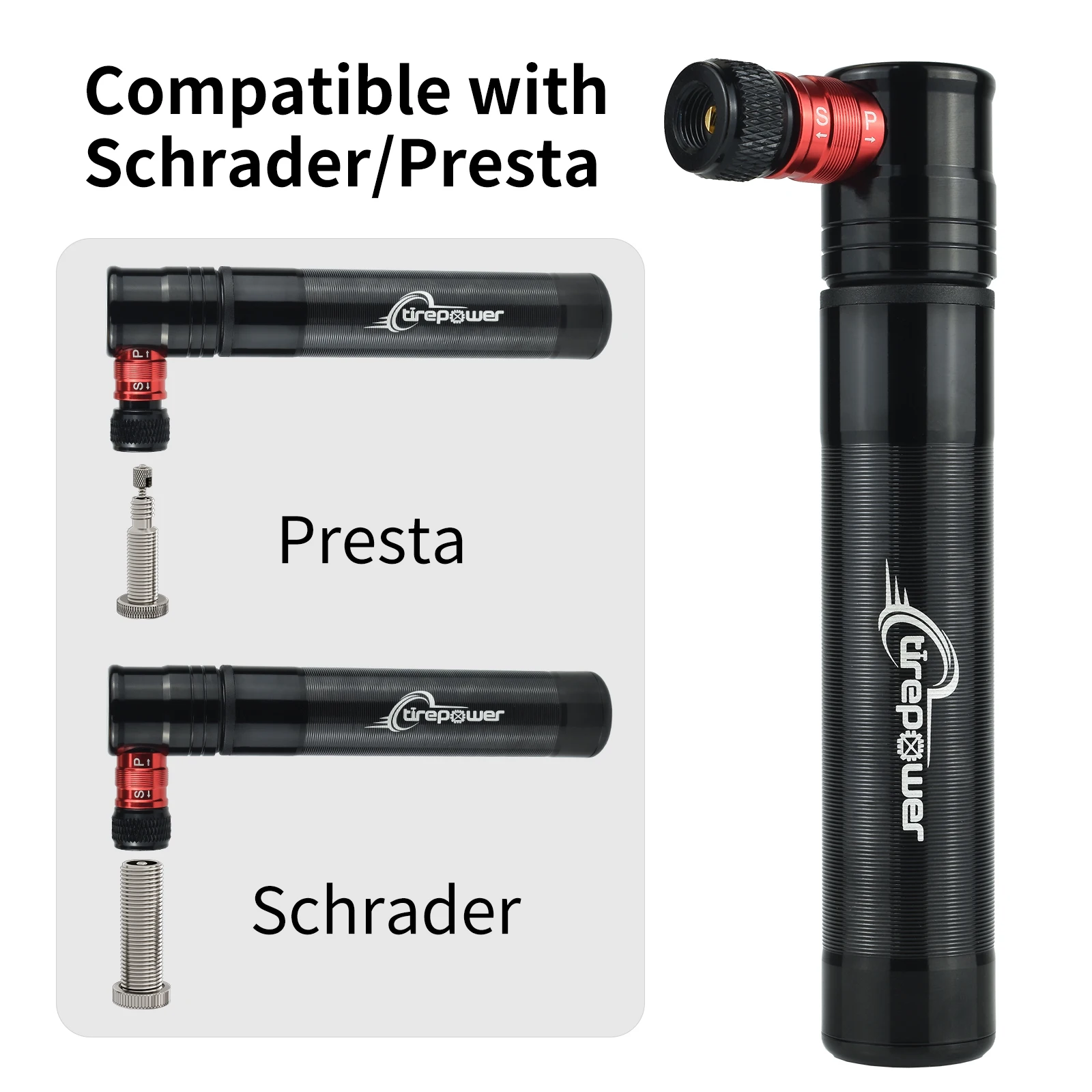 

Aluminum Alloy Mini Bike Pump Portable 90 PSI Hand Inflator Pump Presta&Schrader Valve Compatible Bicycle Tire Pump Easy Operate