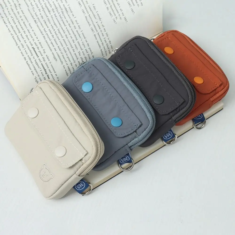 

Fashion Solid Color Coin Purse Wear-resistant Zipper Small Wallet Large Capacity Card Holoder Male Female