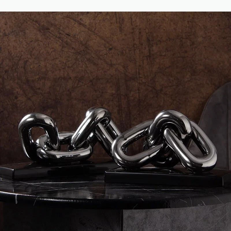 Ceramic Shackles Chain Abstract Artwork Desk Decoration Modern Crafts Ornaments Chain Sculpture Room Aesthetic Decor