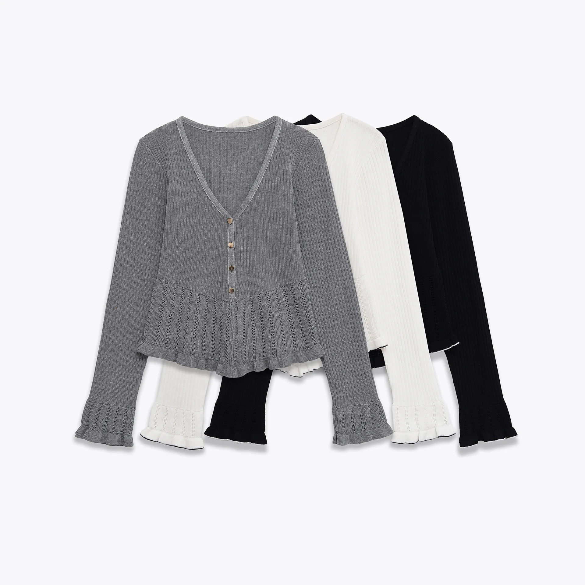 

European and American 2025 Autumn and Winter New Style Versatile V-Leader Layered Decorative Soft Jacket