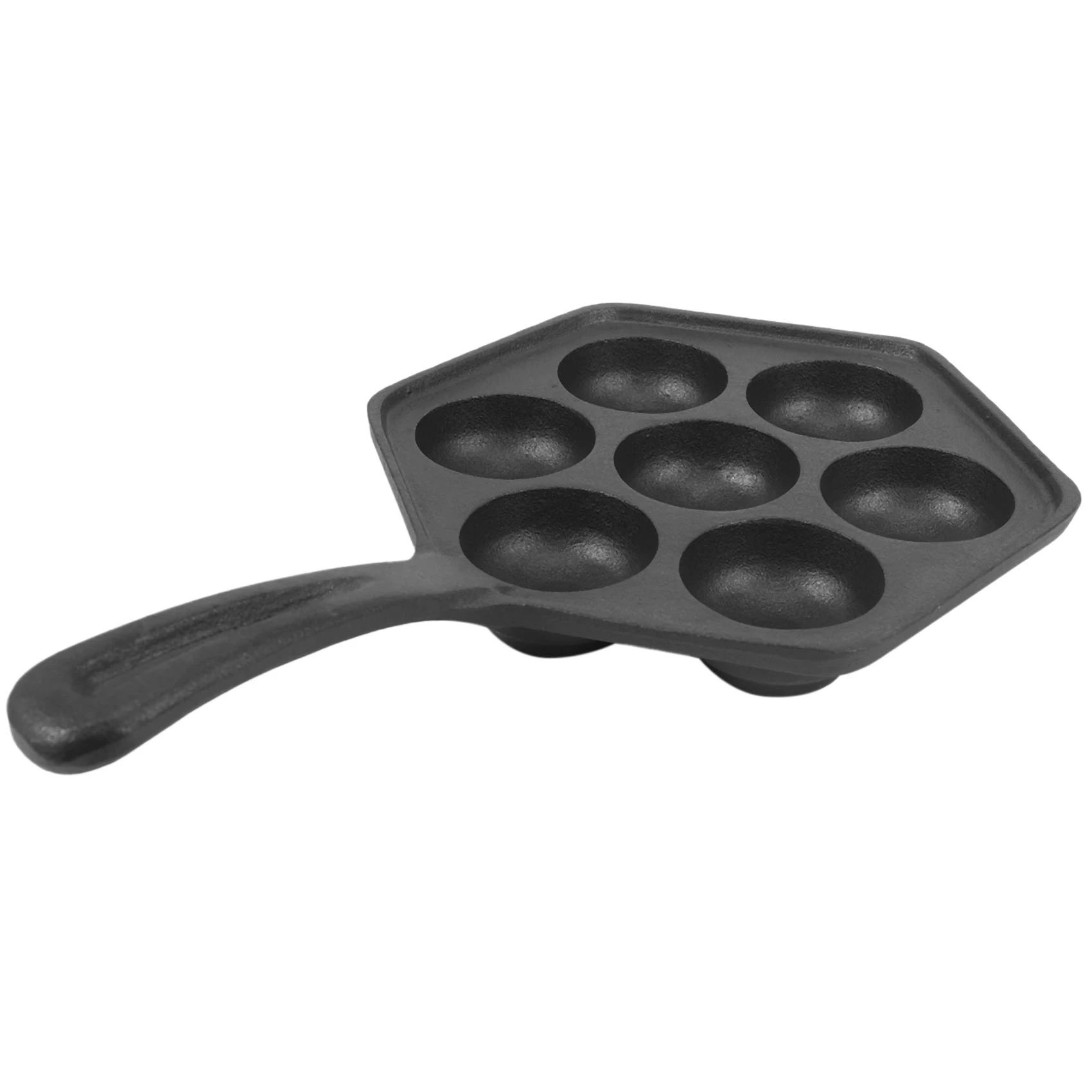 Doings Cast Iron Stuffed Nonstick StuffedPancake Pan,Munk/Aebleskiver,House Cast Iron Griddle for Various Spherical Food