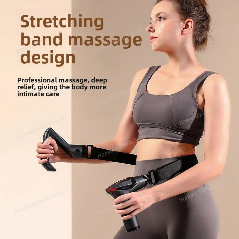 Home detachable fascia gun, full body deep professional massager with extendable handle and stretching strap to relieve fatigue