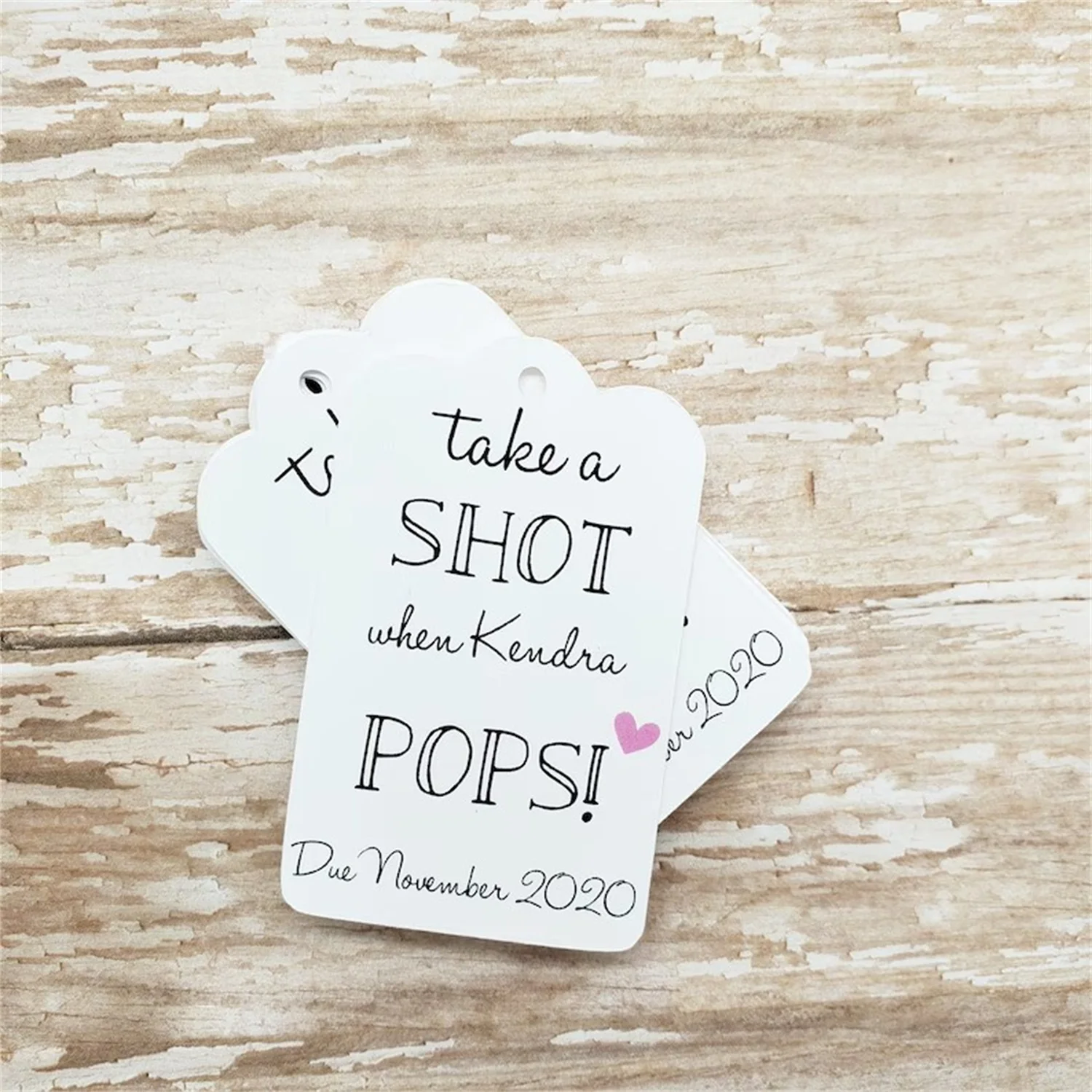 

50pcs Take a Shot When She Pops, Mini Liquor Bottle Tag, Baby Shower Tag, Due Date, Baby is due, Shot Glass Tag, Wedding Favor
