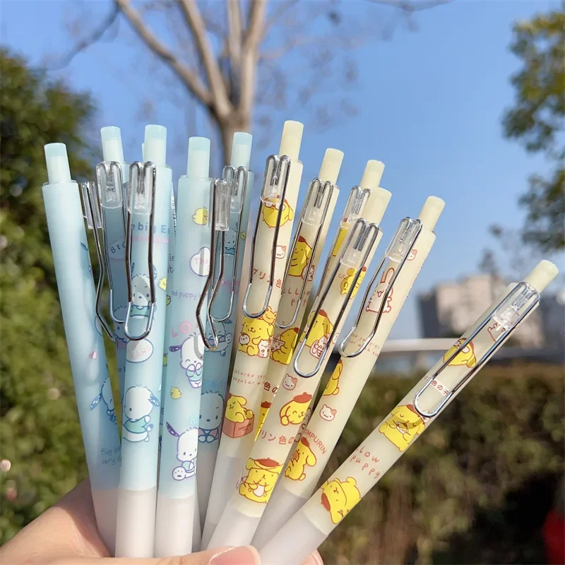 Sanrio Pochacco Carbon Pen Action Anime Figures PompomPurin Metal Hook Carbon Pen Cartoon Student Good-looking Stationery Gifts