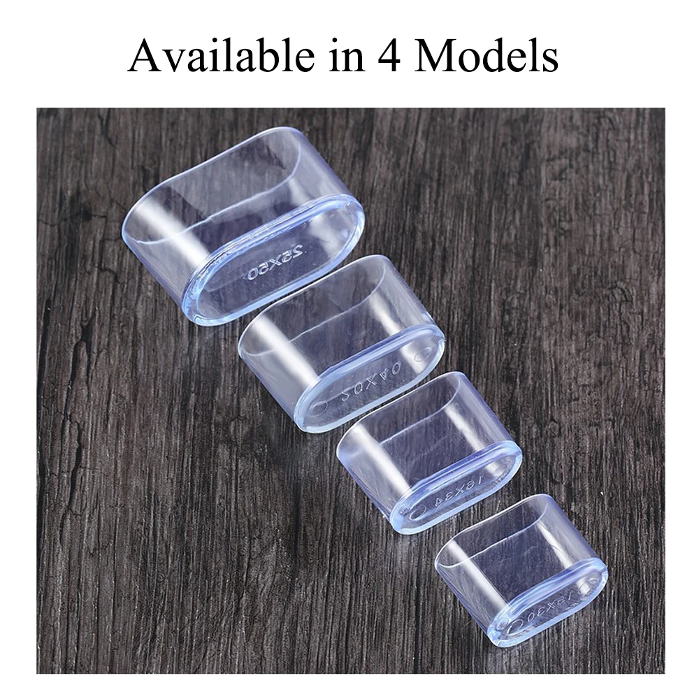 PVC Chair Leg Floor Protectors Oval Chair Leg Cap Floor Protector For Hardwood Floors Scratch-Resistant & Noise Reducing - Image 2