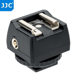 Jjc universal sapata quente adaptador de montagem com 3.5mm & porta para monolight flash led luz estúdio strobe sistema sapata quente adaptador