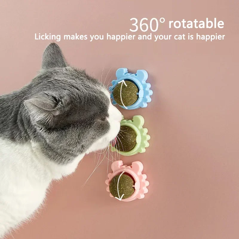 Catnip Cat Toys Pet Toys for Cats Kitten Candy Licking Snacks Mint Ball Wall Ball Clean Mouth Promote Digestion Cat Accessories