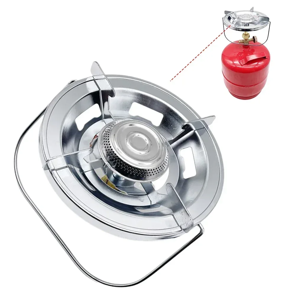 

Outdoor Liquefied Gas Burner Cooker Top Camping Stove Furnace Head With Handle Steel Cylinder Hiking Camping Cook Stoves