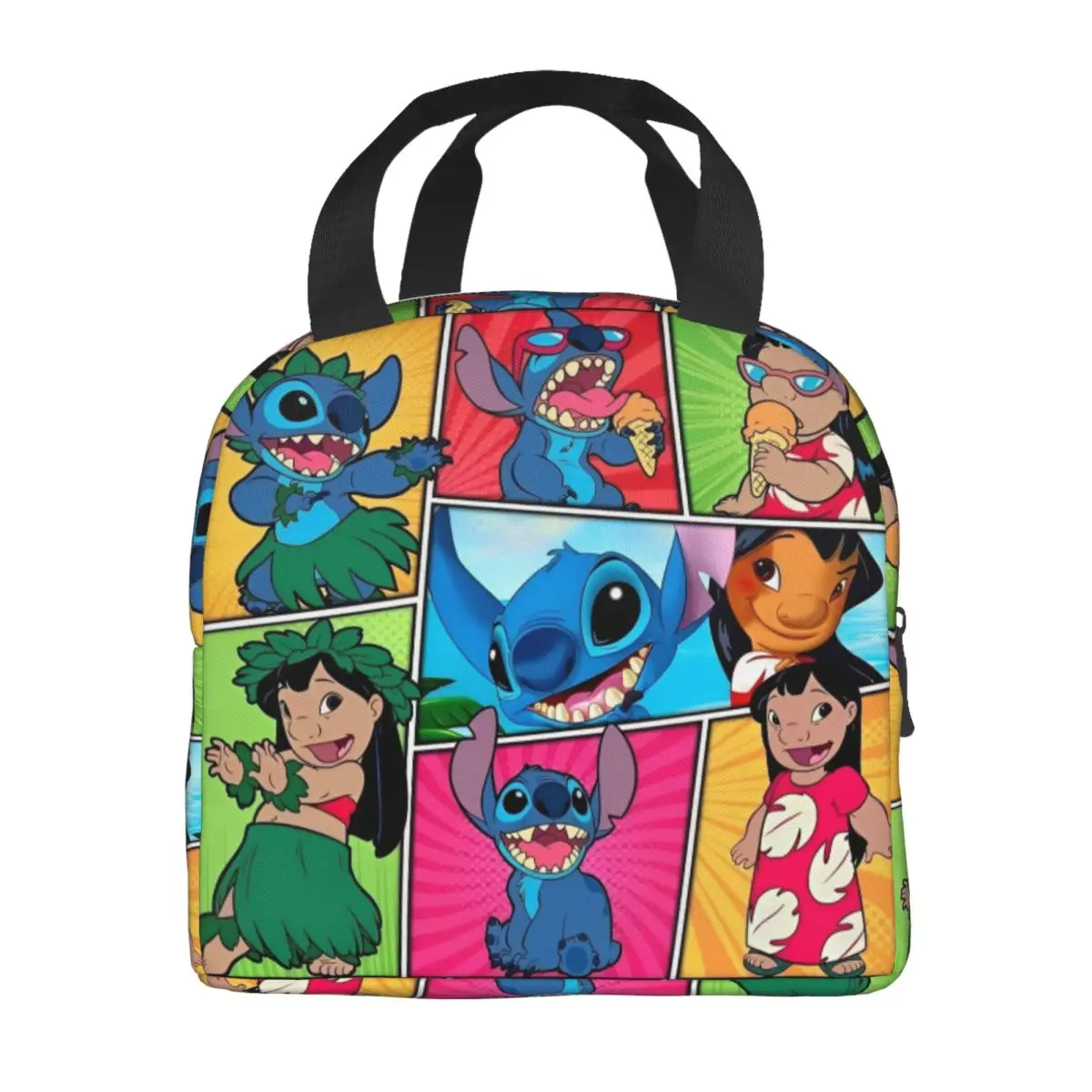 حقيبة غداء ليلو آند ستيتش للنساء، صندوق غداء، حقيبة تبريد للعمل الممتع، حقائب طعام أكسفورد معزولة محمولة