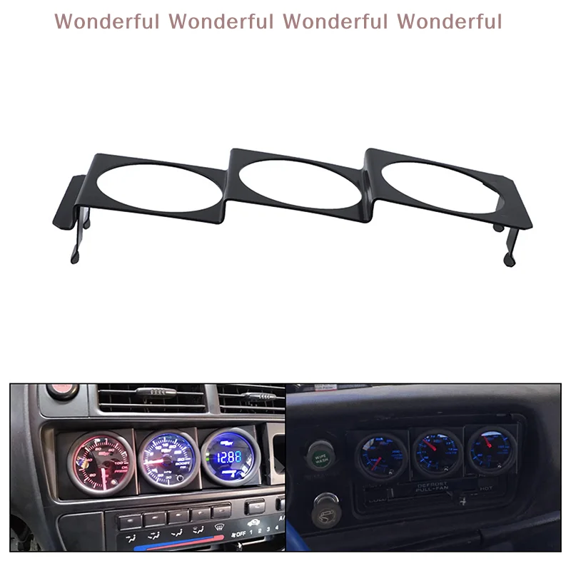 

Car Black 3-Hole Gauge Mount, 1/3/5PCS 52mm, Suitable for Single DIN Radio Slot Meter Panel.