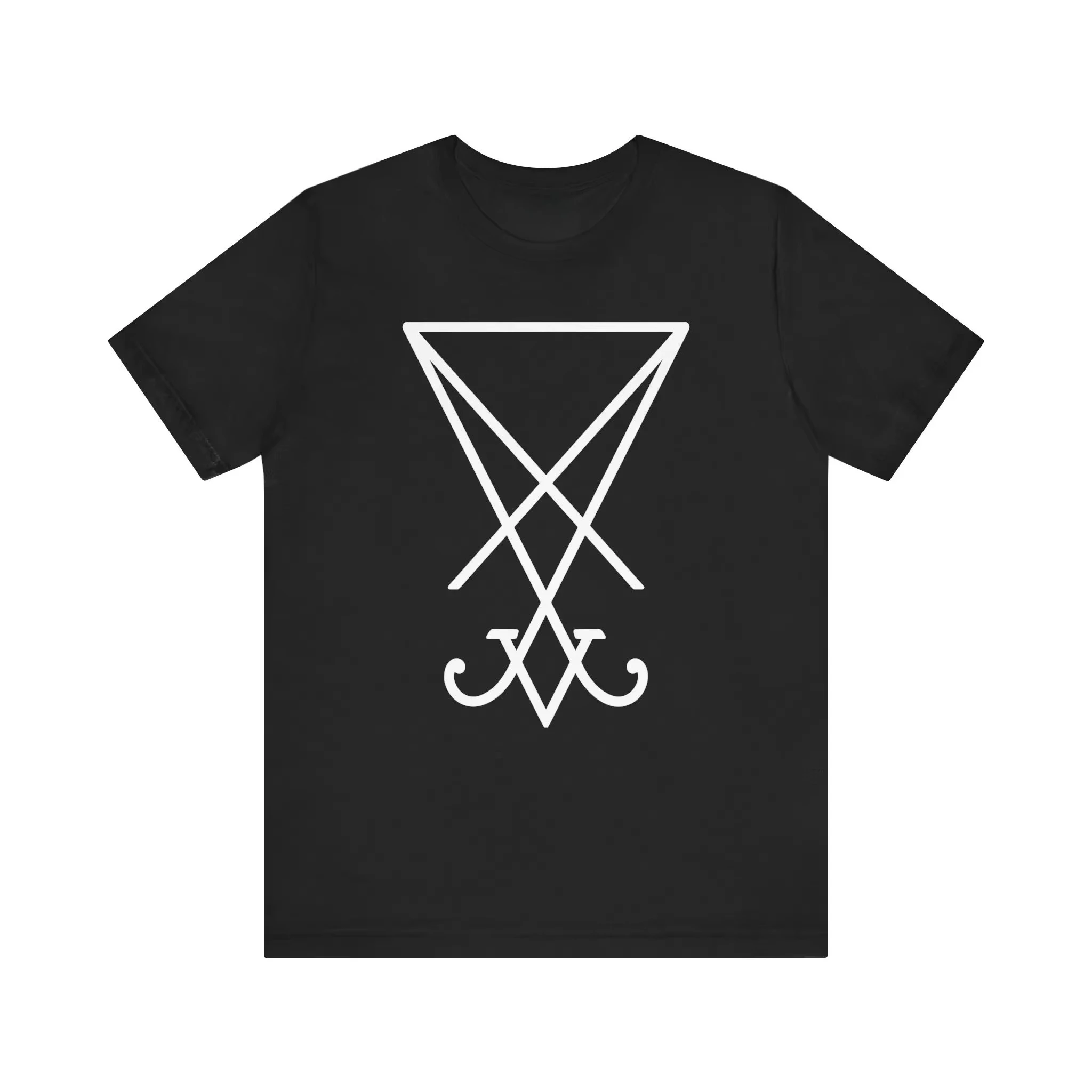 Lucifer Sigil Satan T-shirt Devil Shirt Demonology Shirt Black Magic Vintage Occult Gothic Fashion Jersey Short Sleeve TeeUnisex