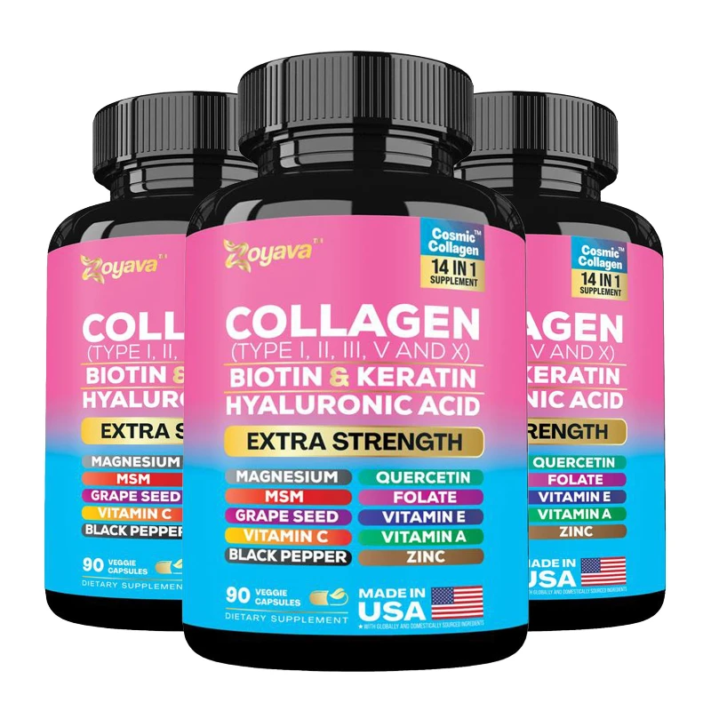 Collagen Biotin & Keratin Hyaluronic Acid Supplement - Promotes Healthy Skin and Nails, Keeping Them Moisturized and Shiny