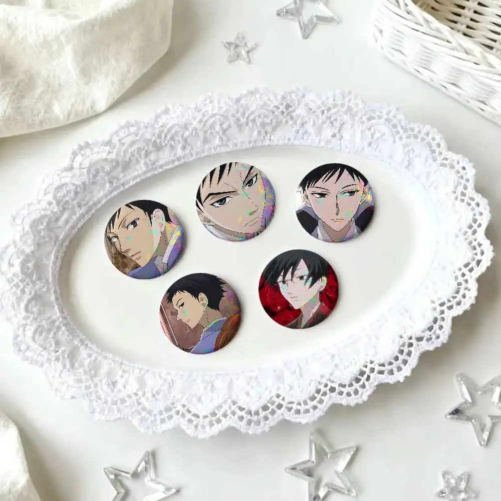 Cartoon T-Takashi M-Morinozuka For Badge Personalized Custom Laser Reflective Badge Hologram Metal Enamel Brooch Souvenir Gift