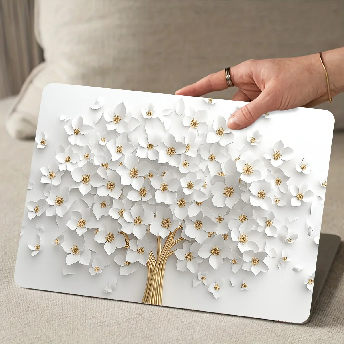 Laptop Case Tree of Life Sticker 2 Pieces Set Scratch Resistant DIY Art Case  Easy To Paste and Durable Design Self-adhesive
