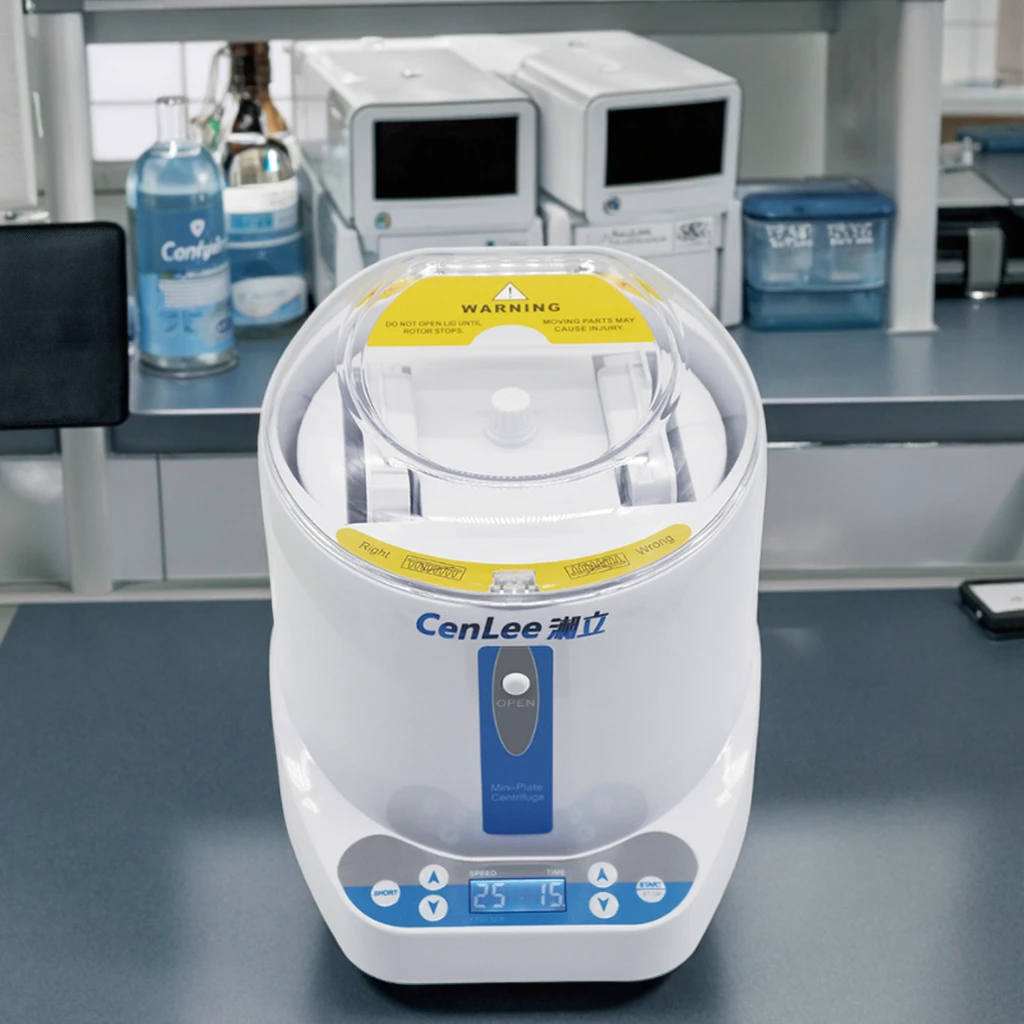 

Compact and Quiet Efficient Mini Laboratory Centrifuge with Brushless Motor 96 Well PCR Plate Compatible for Lab Use