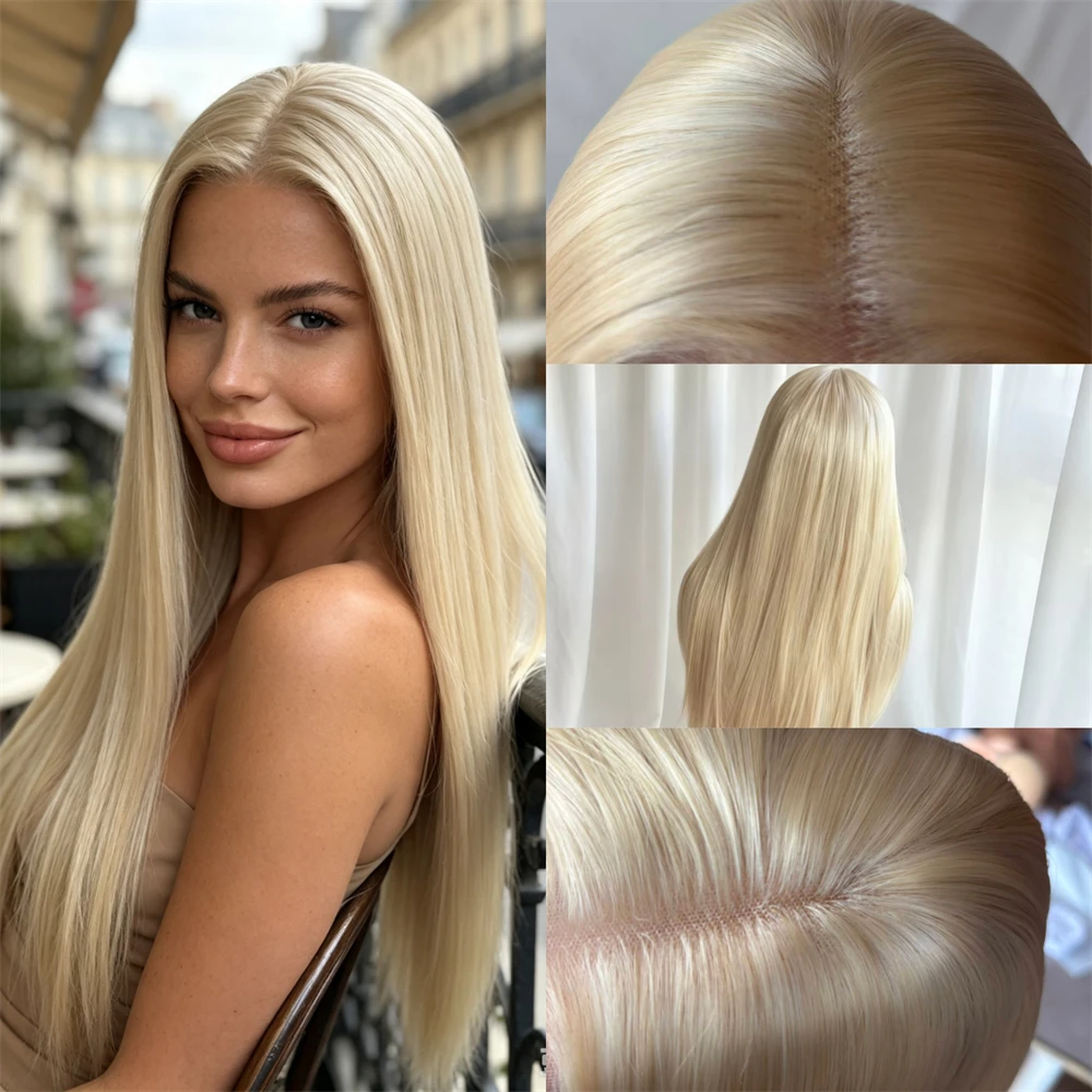 13x4 Creamy Blonde Synthetic HD Lace Front Wig Woman Wigs High Quality Heat Resistant Fiber Wig Soft Long Straight Wig 26 Inch