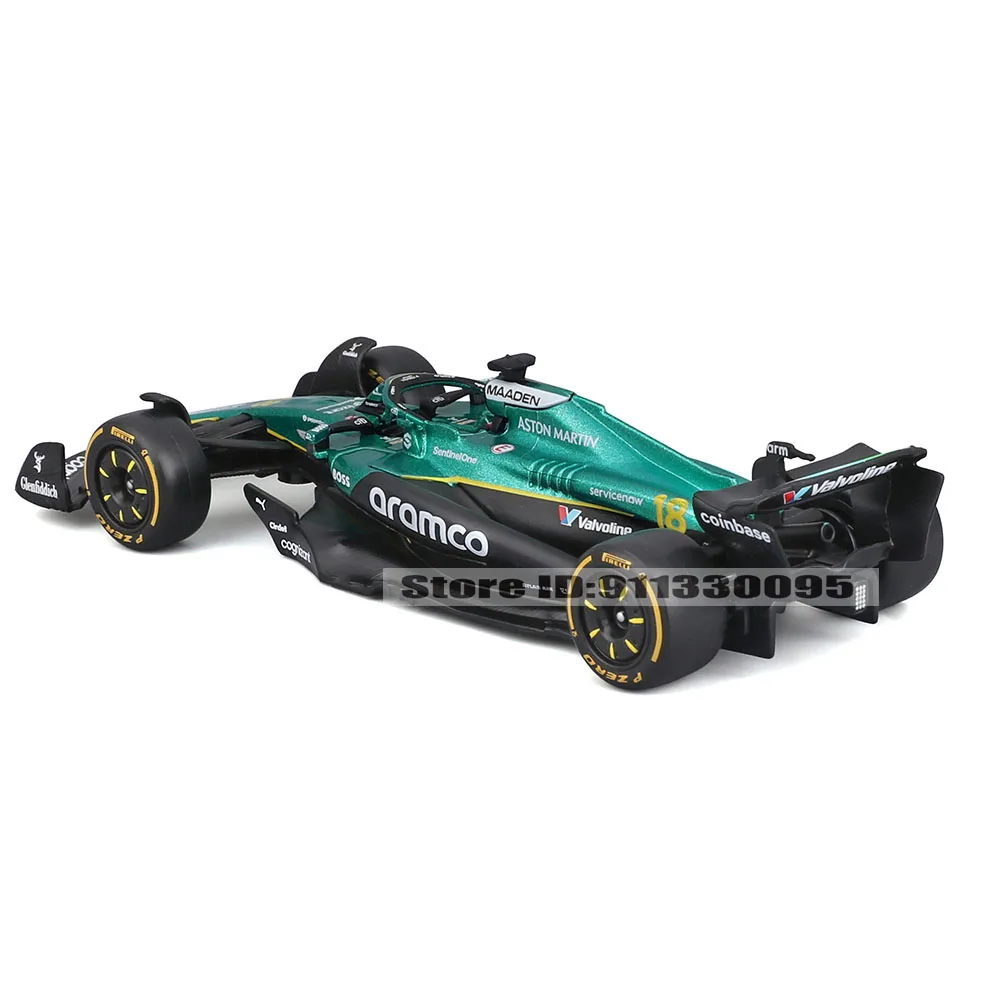 Bburago 1:43 F1 2025Aston Martin AMR25 # 14 Fernando Alonso # 18-lans wandeling legering auto gegoten model speelgoed verzamelobject