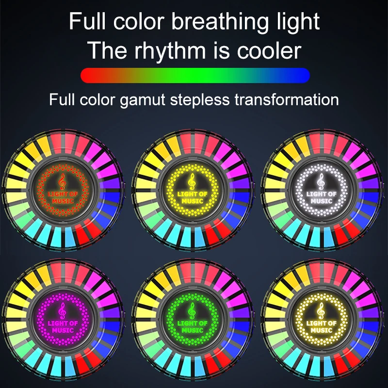 Car Music Rhythm Light RGB LED Music Car Vent Light APP Sound Activated led lights  Control Air Freshener Ambient Light