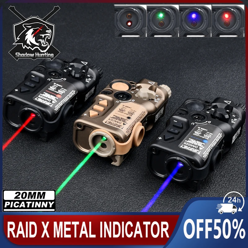 WADSN RAID X Red Green Blue Dot Laser Tactical IR Spotlight Metal Zeroing Indicator Airsoft Strobe Outdoor Hunting Weapon Laser