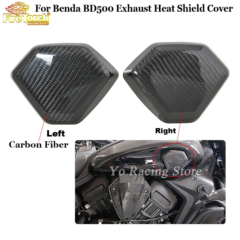 Slip On A Pair For Benda BD500 BD500Pro BD500Ultra Motorcycle Carbon Fiber Cover Left & Right Side Guar Fuel Tank Air Cap Trim