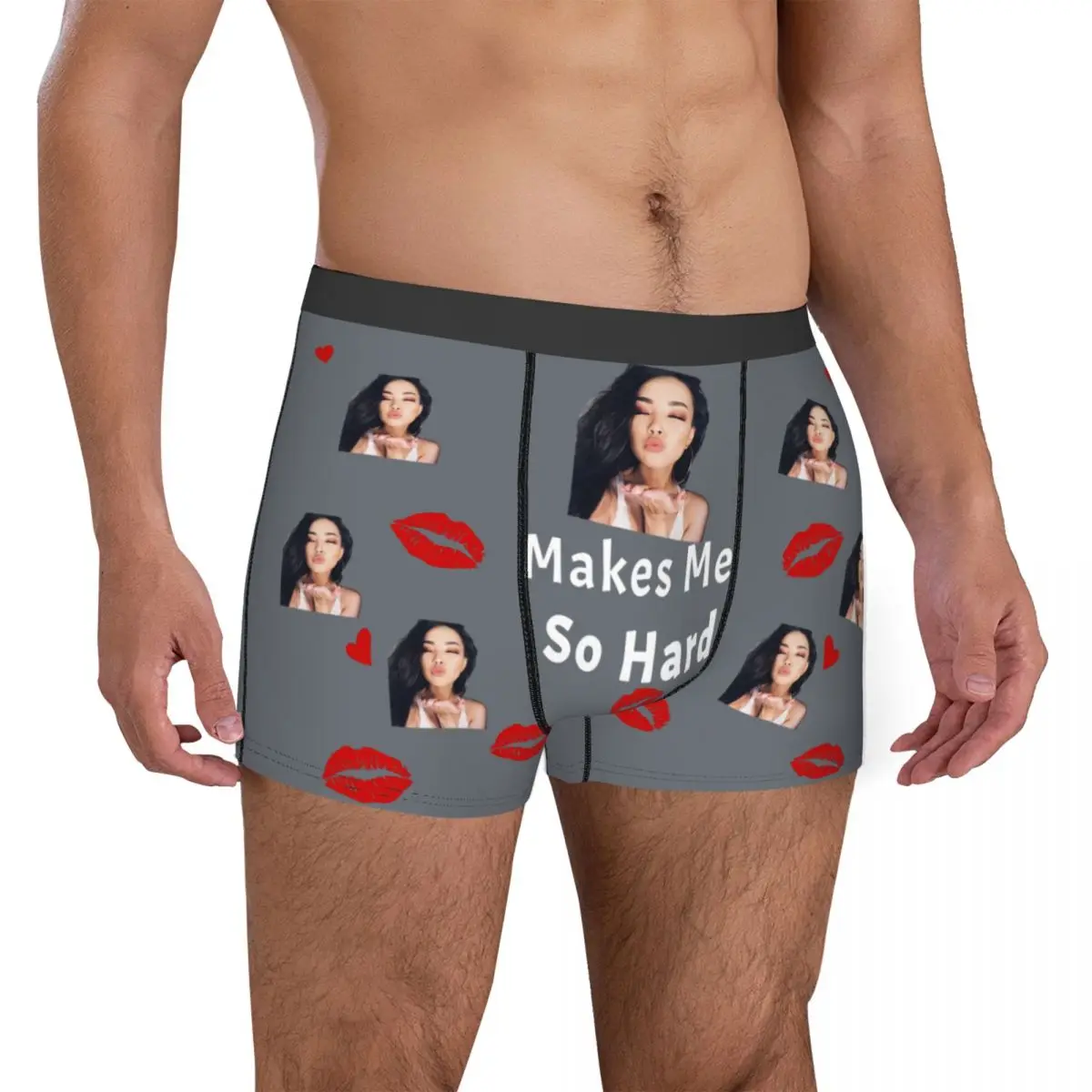 Custom Underwear Shorts Personalized Boxer Briefs Photo Face for Men Boyfriend Romantic Gifts for Husband from Wife Adult Humor