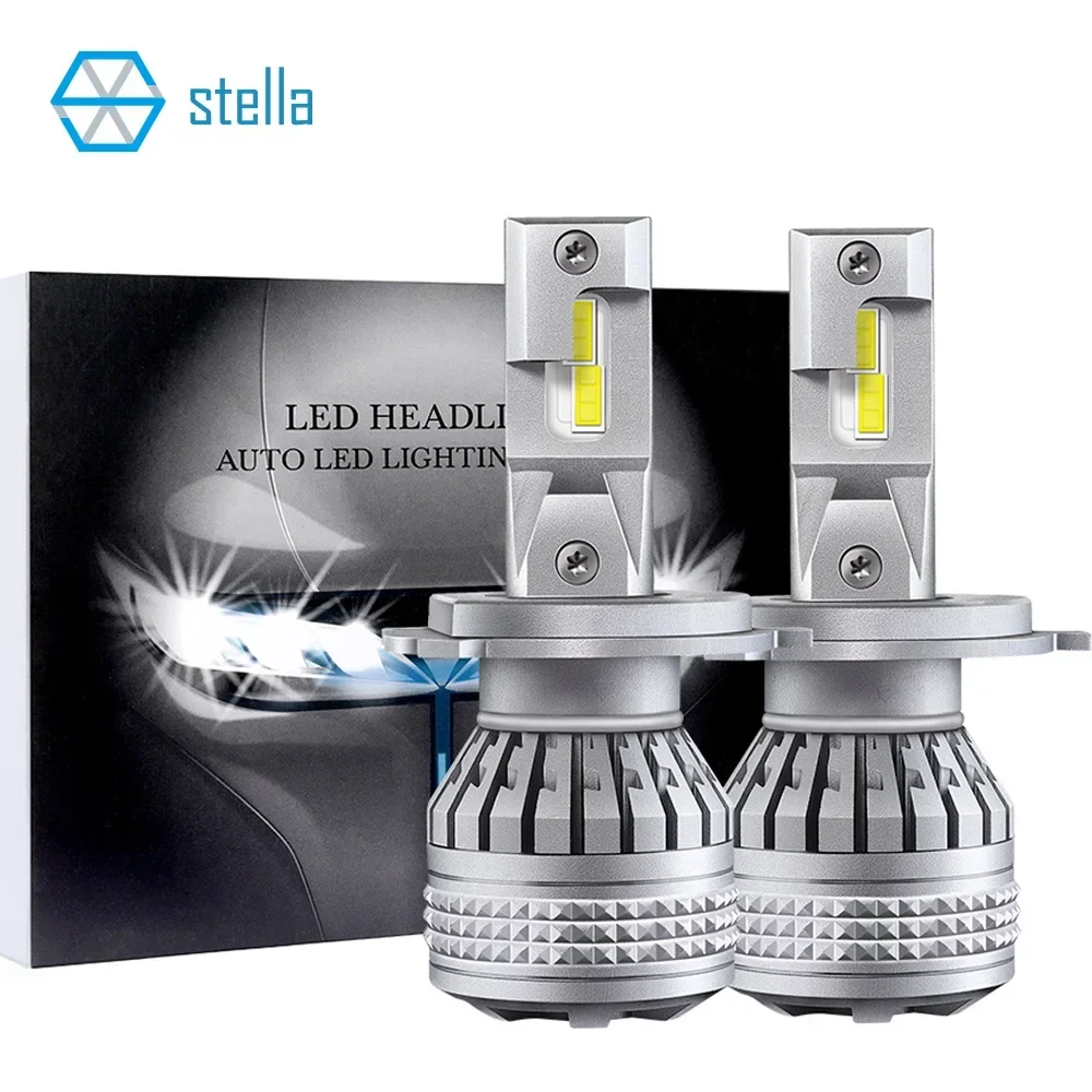 Stella 2pcs 55W/Bulb High Power Canbus LED Auto Headlight Bulb H4 H7 H11 9005 9006 9012 H1 6000k White Light Focus Super Lamp