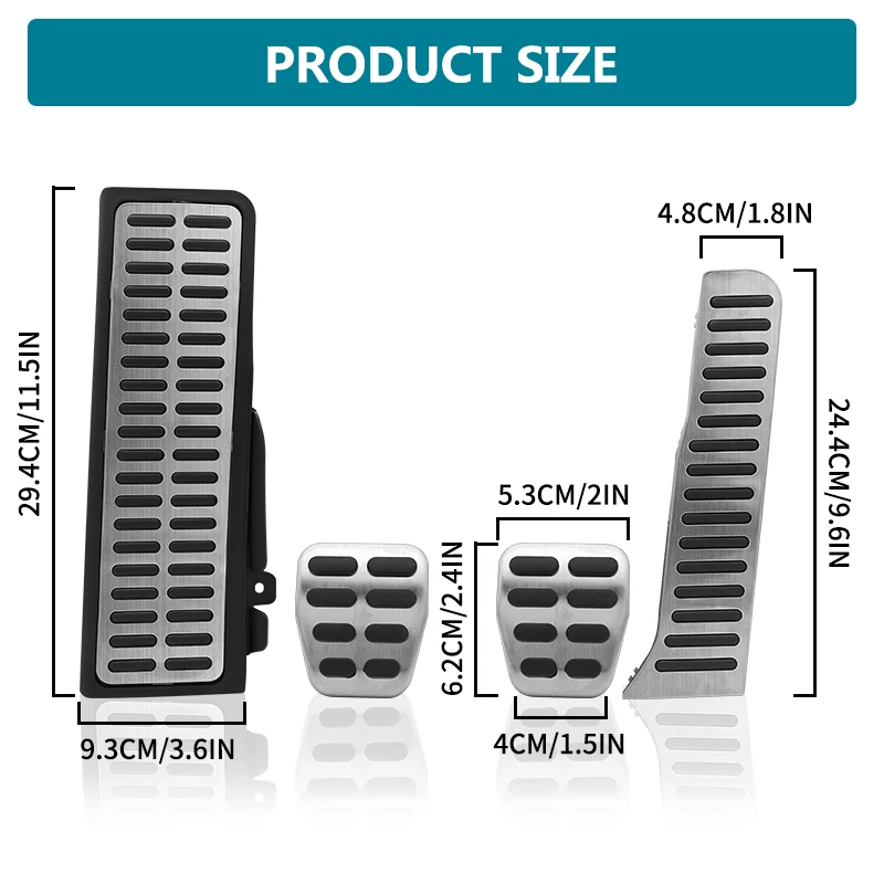 4 pçs/set compatível com volkswagen vw golf mk5 mk6 jetta mk5 tiguan scirocco skoda octavia manual do carro de aço inoxidável pedal