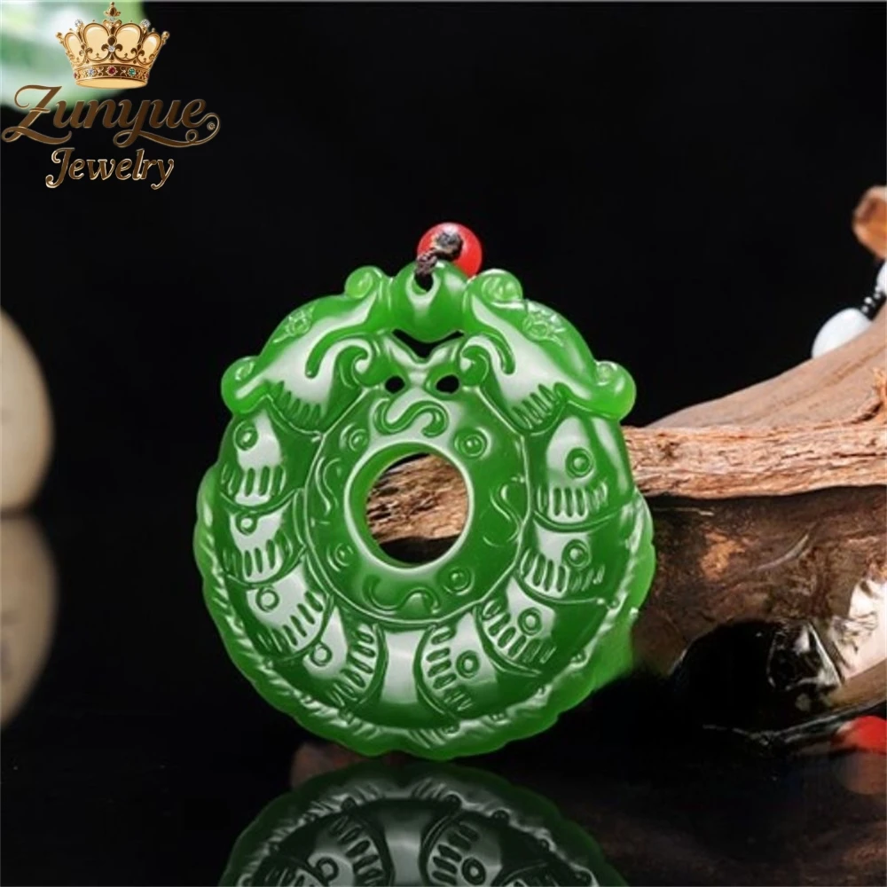 

Natural Hetian Jade Spinach Green Lucky Dragon Pendant Luxury Quality Jewelry Handicraft Fashion Jewelry Exquisite Charms Gift