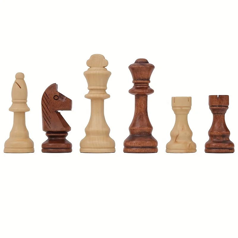 32-teiliges Holzschach-König-Spiel-Set, Höhe 110 mm, Schachfiguren, Schach, Lederbrett, Wettbewerbe-Set, Schachgeschenk für Kinder und Erwachsene – Detail 9