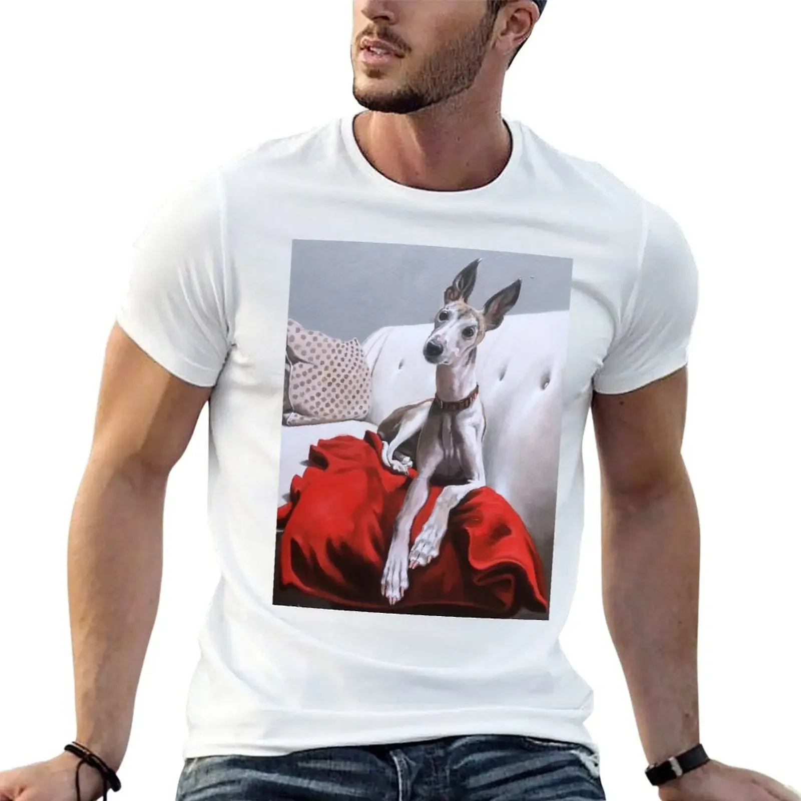 Greyhound study.. T-shirt aesthetic clothes plain sweat oversizeds Men's clothing