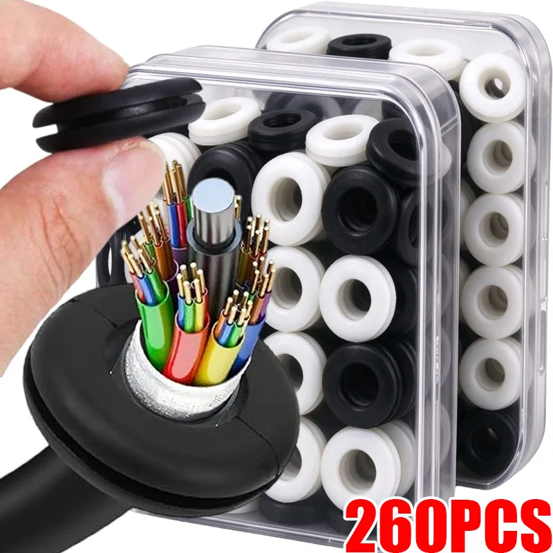 Rubber O-Ring Hollow Grommet Firewall Hole Plug Assortment Kit Wire Cable Protector Wiring Blanking Grommet Plumbing Gasket