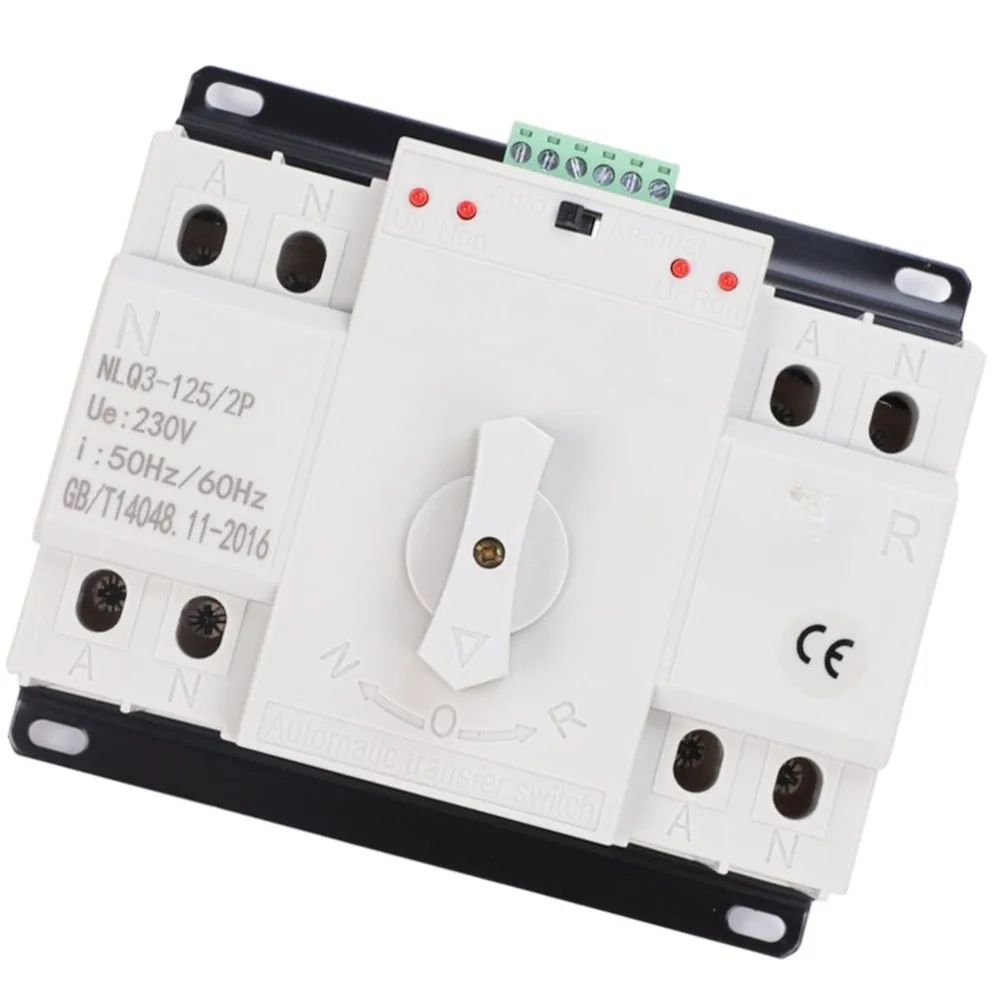 2P 220V Automatic Transfer Switch For for Solar Power Backup Power Systems with Flame Retardant Material and Visual Indicator