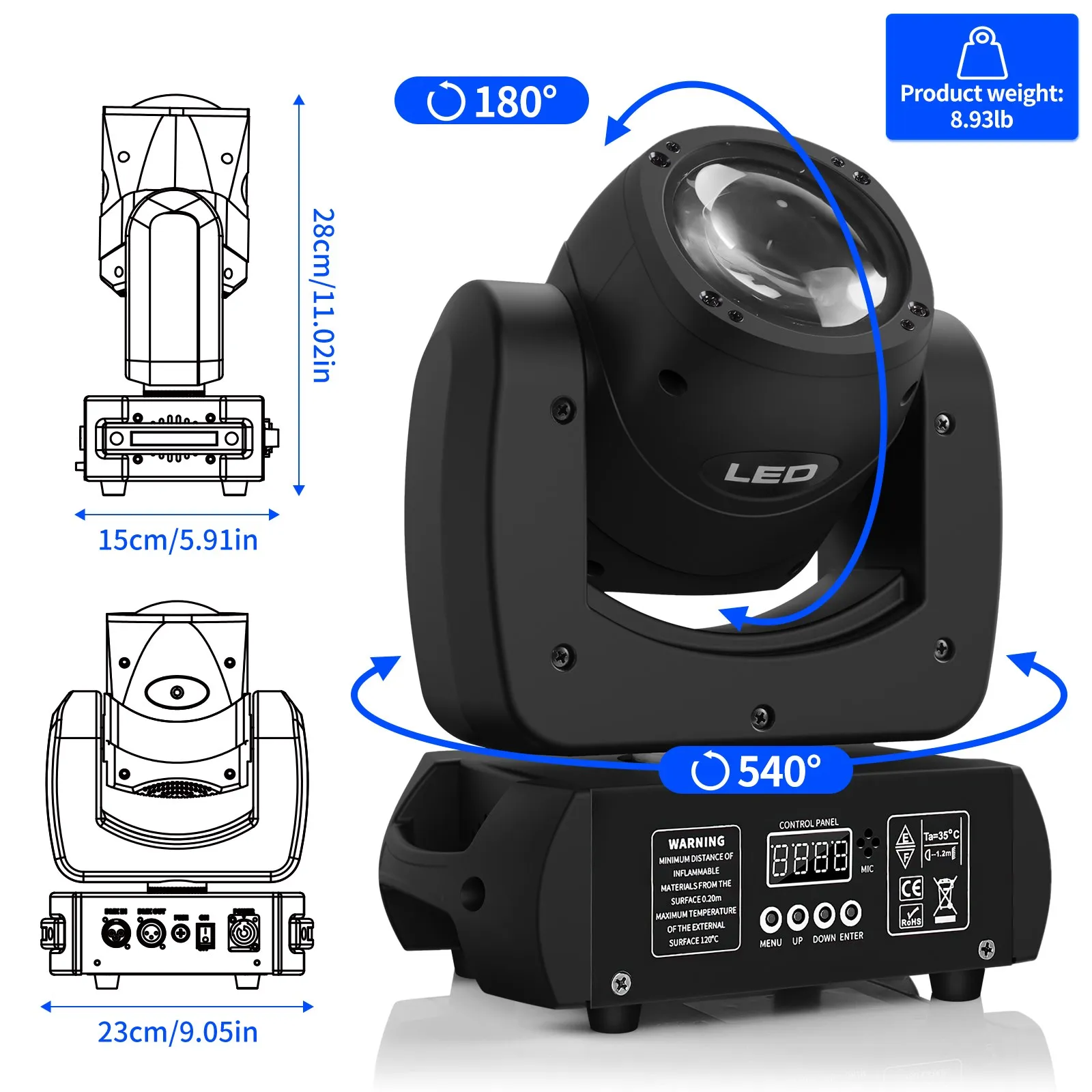 100W LED Beam Gobo Moving Head Stage Light Dazzling Effect DMX for Club KTV Disco DJ Party Lighting