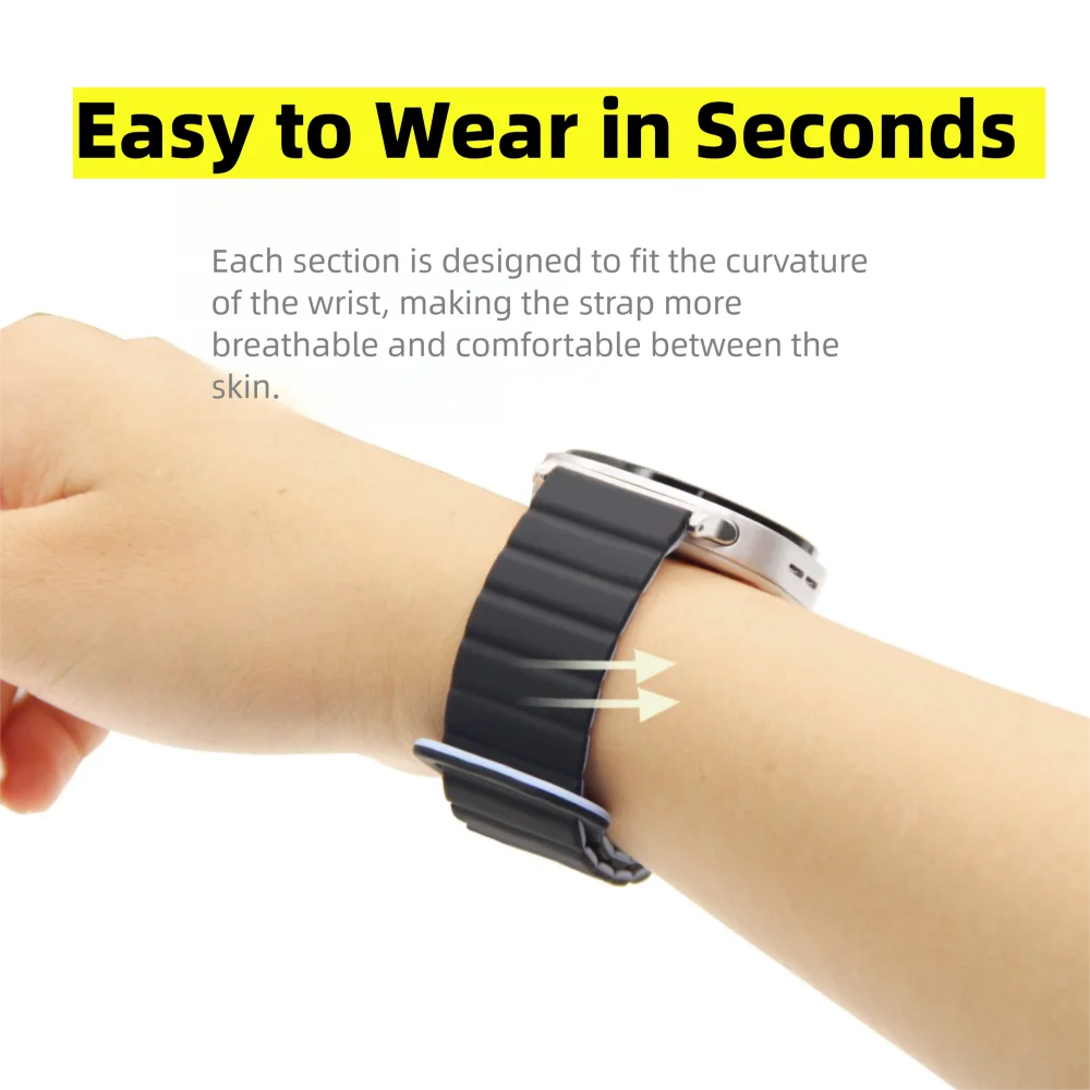 Magnetic Silicone Strap For Samsung Galaxy Watch 8 44mm/40mm Bracelet Strap Quick Release Washable Sport Loop Smart Watch Band