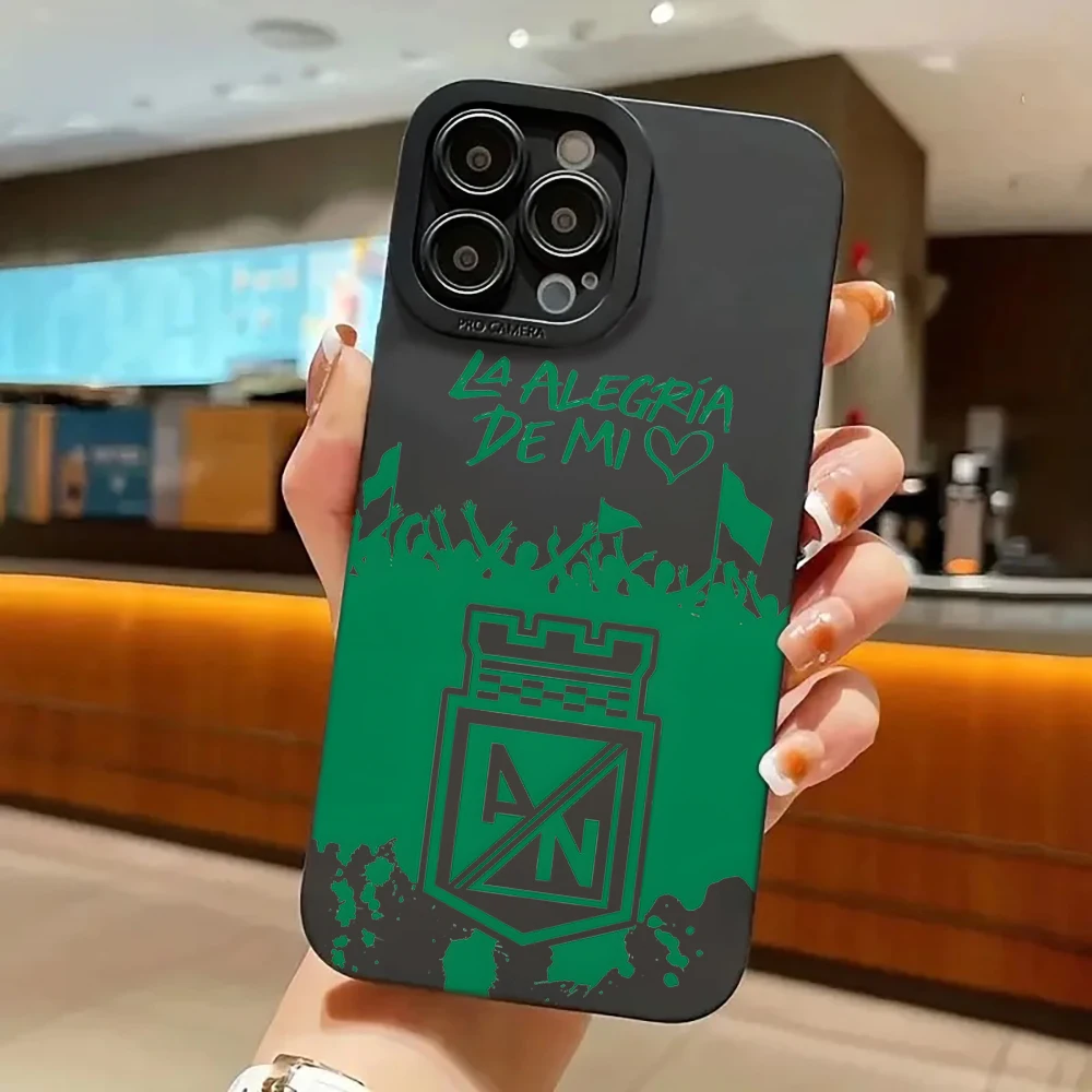 Funda de teléfono positiva española Atlético Nacional para iPhone 15 Pro Max 14 12 13 11 16 15 17 Pro Max Plus funda de silicona a prueba de golpes
