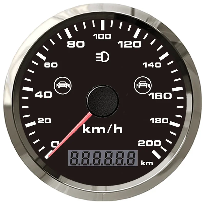 Newest 85mm LCD 0-200km/h MPH GPS Speedometer Odometer with Blind Spot Detection for Motorcycle Motorbike with BSD Alarm 12V 24V