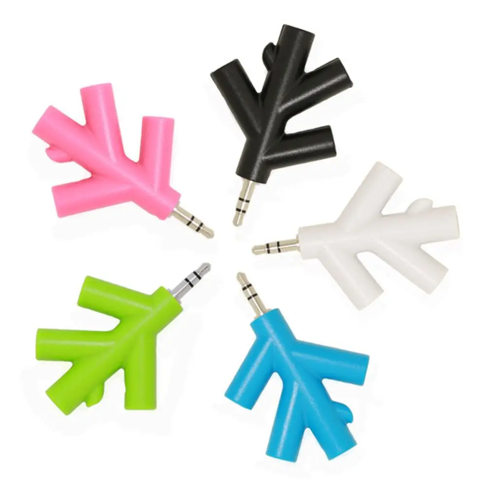 

Random Color Converter Aux Spliter Multi 4 Way Earphone Adapter Port 3.5mm