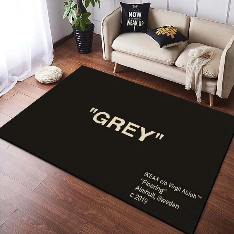 

15 Sizes "KEEP OFF" Classic Carpet for Living Room Bedroom Luxury Bedside Carpet Fashion Design Lounge Carpet Area Floor Mat