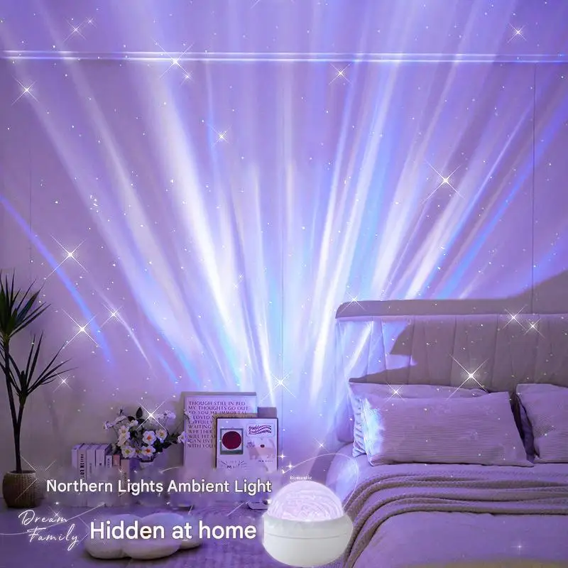 مصباح جو مموج مائي مربع، ضوء ليلي، هدية إبداعية للفتيات بجانب السرير، مصباح طاولة ديناميكي لهب أورورا #4