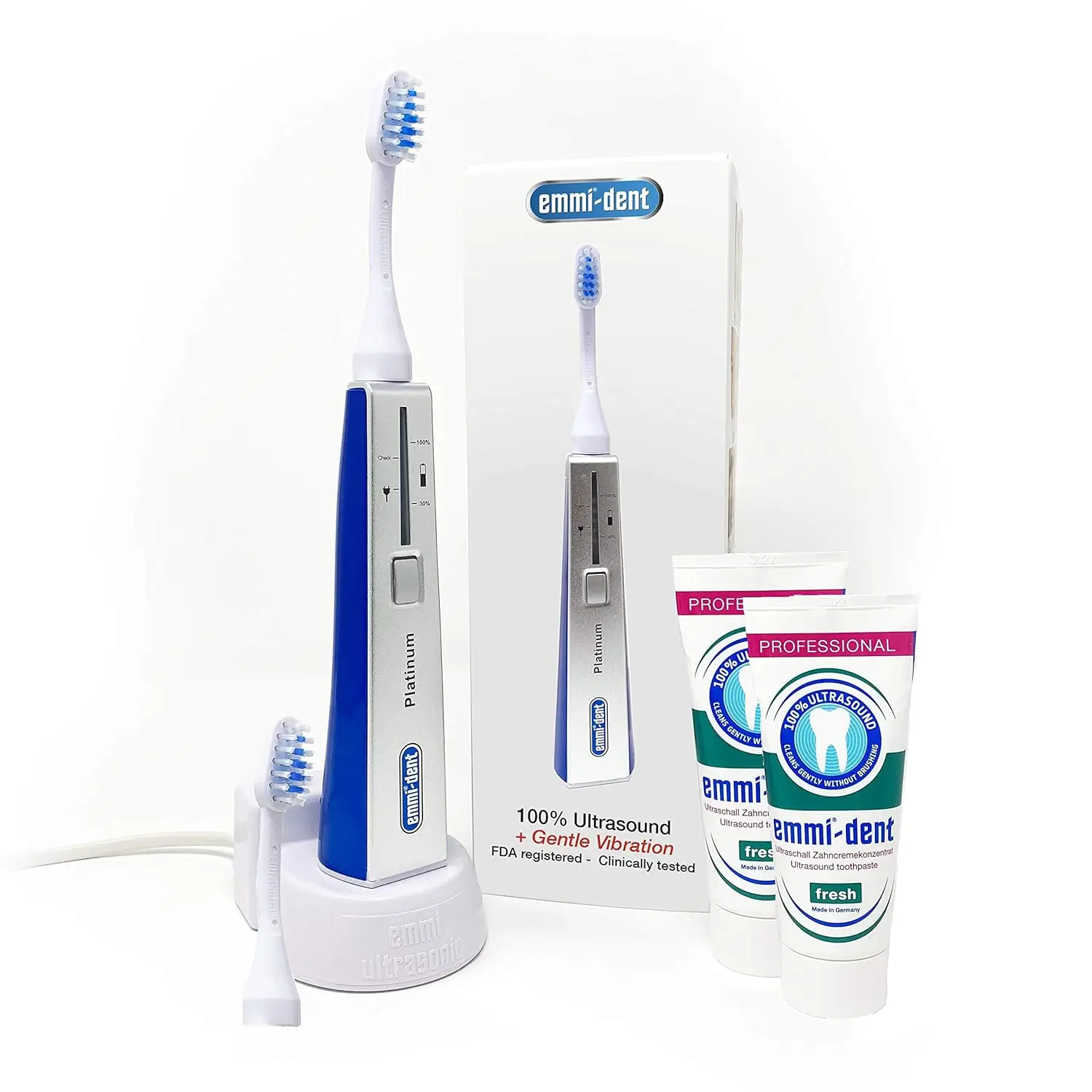 Electric Toothbrush with 100% Ultrasound Technology, Gentle Vibration and Nano-Bubble Toothpaste. Ideal for Sensitive Teeth