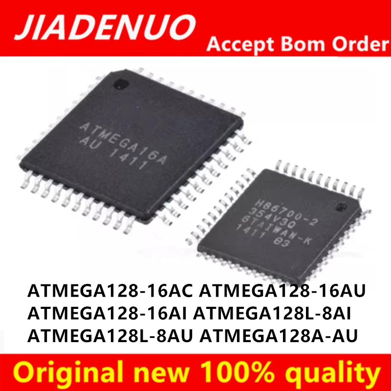 (1pcs)100% New ATMEGA128-16AC ATMEGA128-16AU ATMEGA128-16AI ATMEGA128L-8AI ATMEGA128L-8AU ATMEGA128A-AU QFP-64 Chipset
