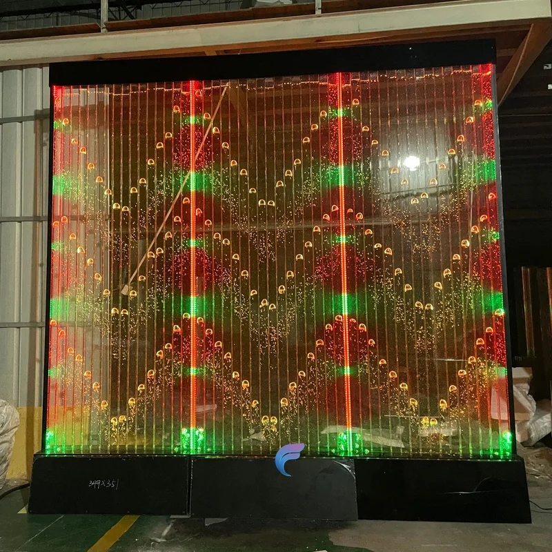 custom.Factory Price Custom Contemporary Wedding Decor LED Bullet Bubble Wall Panel Fountain with Acrylic Material