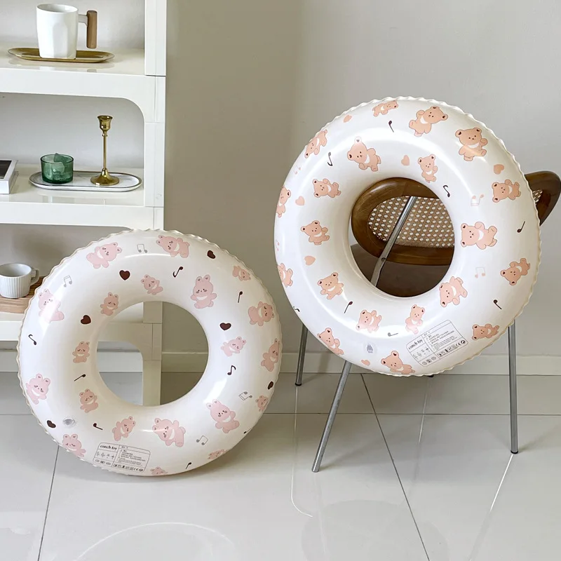 1Pcs Swim Rings Inflatable Pool Floats Swim Tube Float Raft Cute Bear Rabbit Swim Float Water Swim Beach Floaties Party Supplies