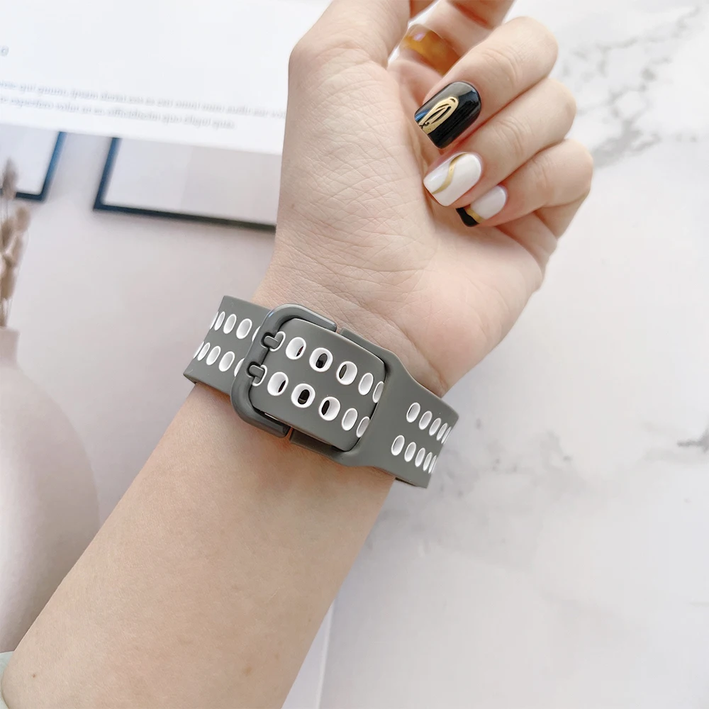 Correa de silicona para Samsung Galaxy Watch 6/5/4, 44mm, 40mm, Classic 47mm, 43mm, 46mm, 42mm, pulsera sin hueco, Galaxy Watch 5 Pro, 45mm