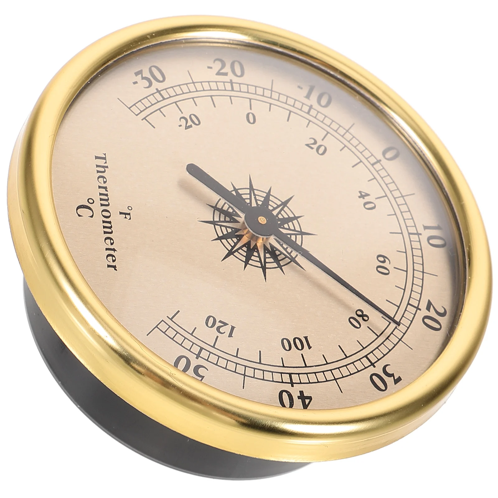 

Circular Metal Thermometer Room Temperature Meter Accurate Indoor Wall Hygrometer Humidity Gauge Gold Color Nursery