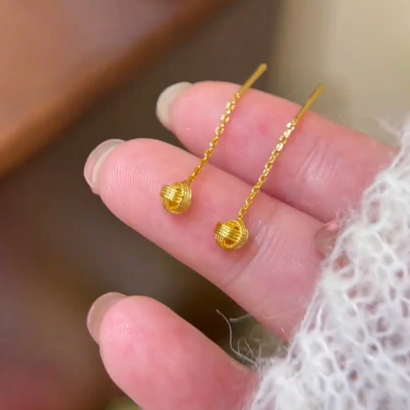 2025 New Style Simple Golden Ruyi Earrings Luxury Texture Versatile Exquisite Sweet Earrings for Women