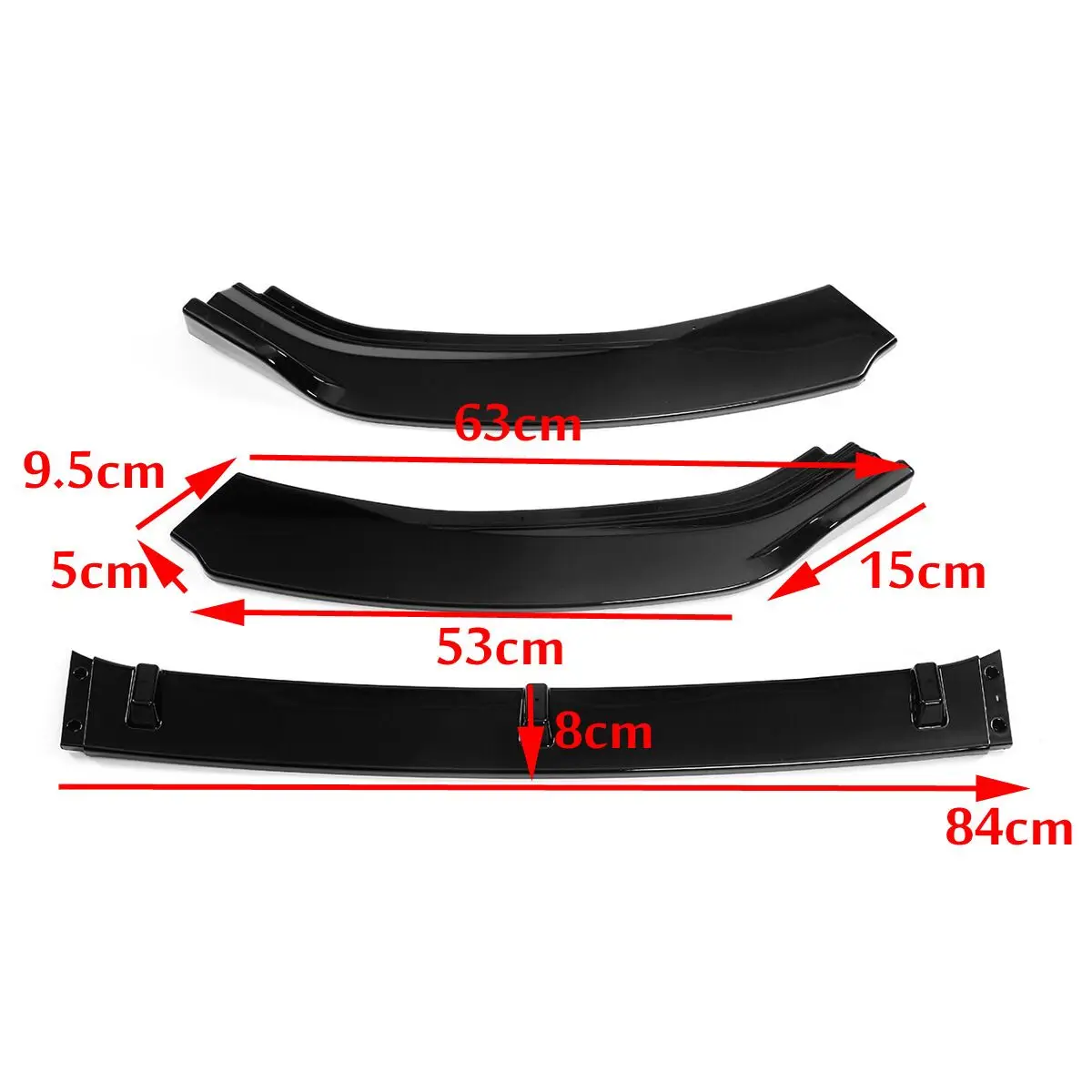 For VW for Golf MK7 2014-2017 Car Front Bumpers Canard Lip Spoiler Body Kit 3pcs Black Splitter Diffuser Protective Accessories